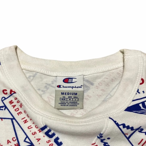 Champions Century Short Sleeve Chainstitch Shirt Men’s size Medium in White - Picture 5 of 7